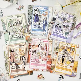  Etori Life ชุดฝึกงาน ลายตัวการ์ตูนสาวสวย สติกเกอร์สัตว์เลี้ยง สำหรับตกแต่งอัลบั้ม เคสโทรศัพท์ แล็ปท็อป สมุดภาพทำมือ เครื่องเขียนนักเรียน ถุงกระดาษของขวัญ สติกเกอร์เด็ก ของเล่นตกแต่งสำหรับเด็กผู้หญิง
