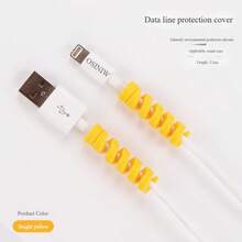 2pcs Spiral Data Cable Protective Case Silicone, Suitable For Original Charging Cables Of Apple And Android Phones, Preventing Breakage.