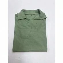 Men's Ribbed Cotton Polo Shirt With V-Neck – Sophisticated Style And Perfect Fit - Green - View 1