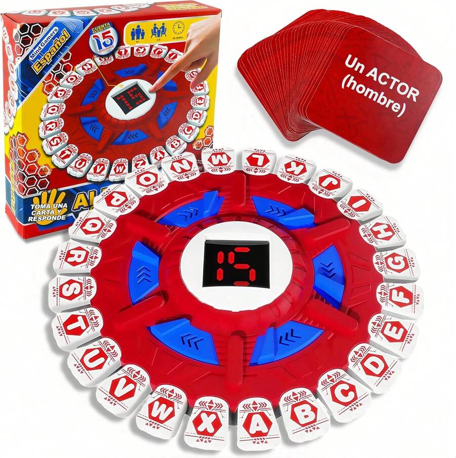 Basta Juego De Mesa Español | Word Game | Fast-Paced Family Board Game | Choose A Category & Race Against The Timer To Be The Last Player | Learning Game Great For All Ages - Đỏ, xanh và trắng, Tây Ban Nha - Xem 1