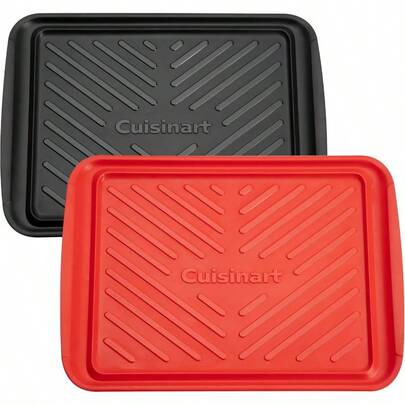 CPK-210 Grilling Prep And Serve Trays Black And Red Large 18 X 14.5 For Outdoor BBQ Events Heavy-Duty Non-Slip Surface Ideal For Food Preparation And Serving At Summer Gatherings Camping Trips And Backyard Parties Durable Heat-Resistant Design With Sturdy Handles For Easy Transport
