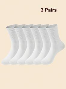 10双女士纯色休闲中筒袜，秋季袜子