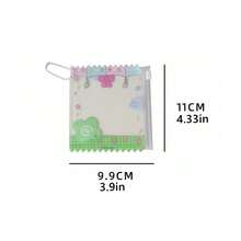 Girls' Transparent Cartoon Candy Card Holder With Zipper Closure - 70mm Cute Anime & Character Designs, Durable PVC School Supplies For Students, Cute School Supplies, Playful Design - Màu xanh lam - Xem 7
