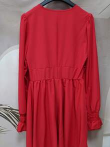 女士优雅红色中国新年场合长裙