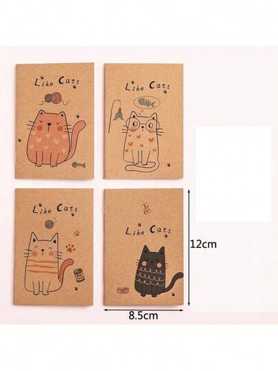 KIT 10 mini cadernos kraft retrô 16 folhas espaço desenho frutas bolso diários estudantes material escolar