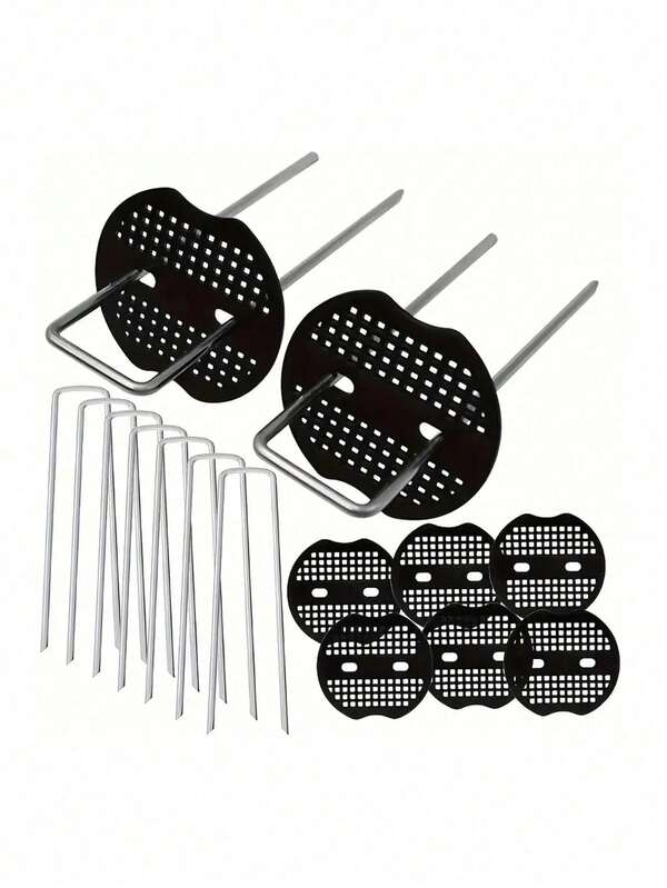 50pcs U-Shaped Ground Anchors & Washers - Galvanized Steel, Grass-Proof Fabric Holders For Outdoor, Lawn, Garden Use, Fabric Fixing | Ushaped Anchors | Durable Fabric Holders