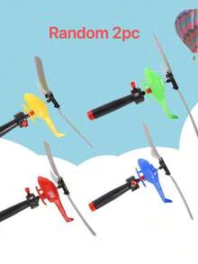 1/2/6PCS 360° Rotating Hand-Pull Wire Flying Helicopter Toy For Kids, Outdoor Sports Airplane Model, Bulk Party Favors, Goodie Bag Stuffers & Classroom Prizes For Boys 3 4 5 6 Year Old Christmas Stocking Suffers, New Year, Back To School Supplies, - Multicolor - View 6