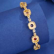 A Freely Adjustable Minimalist Style Micro-Inlaid Zirconia Delicate Bracelet With A Light Luxury Elegant Design, Perfect For Everyday Layering As A Delicate Gift - 2 - View 3
