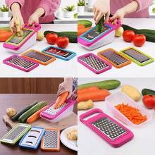 Tenta Kitchen Good Grips Complete Grater and Slicer Set 4 in 1 Onion Chopper Vegetable Slicer Fruit and Cheese Cutter Container With Storage Lid Pink - 4 en 1 rojo - Ver 5