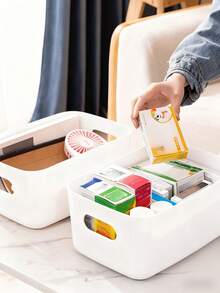 10个装浴室收纳篮，带提手收纳篮，适用于家庭、厨房、浴室、办公室、卧室，可作文具收纳、梳妆台化妆品收纳、塑料学习篮、厨房收纳篮，1/5/10个装