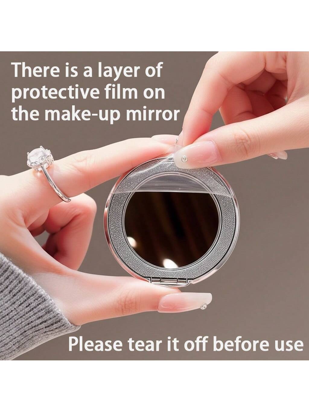 حافظة هاتف مطلية بالرينستون والمرآة الفاخرة، مقاوم...