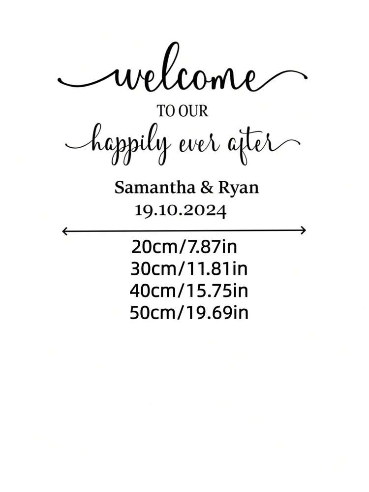 Personalized Wedding Sticker - Custom Bride & Groom Names And Date, Wedding Decoration For Mirror, Window, Board - No Power Needed, Durable Vinyl Wedding Decor, Wedding Accessories, Mirror Decor, Longlasting Decor, Decorative Decal, Brides And Grooms - Multicolor - View 3