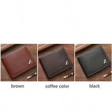 1-3 件/套男士 PU 皮革短钱包，时尚格子软钱包，大容量多卡槽，可存放大额钞票，简易硬币袋，信用卡银行卡身份证照片槽，商务休闲风格，是男士生日或伴侣的理想礼物，男女青年时尚风格大容量多卡槽，商务休闲风格，生日礼物，毕业礼物，父亲节礼物