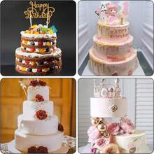 Conjunto de suporte para bolo de vários andares com 3 hastes para bolos de 4/5/6/8 polegadas (10/12/15/20 cm). - Claro - Ver 6