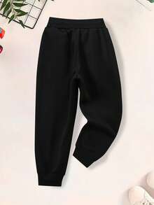 These Fleece-Lined Black Sweatpants Feature A Christmas-Themed Disney Design. Printed With Stitch And Tigger, Along With Christmas Lettering, They're Comfortable, Stylish, And Versatile-A Great Choice For Both Girls And Boys In Our Fall/Winter Collection. - Số 67 Đen - Xem 3