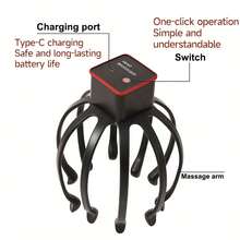 300mAh Automatic Multi-Dimensional Electric Massage Device With Vibrating Head, Scalp Stimulation And Relaxation, Helps Sleep - Multicolor - View 8