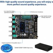 Bluetooth Audio Amplifier Board, ZK-TB21 2.1CH 50W X 2 +100W Subwoofer Power Amp With Treble And Bass Control, Bluetooth5.0 And AUX Inputs, Stereo Digital AMP For DIY Home Speakers - Black4 ZK-1002 - View 12