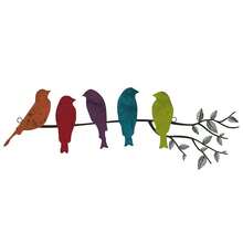 Ferraycle Metal Bird Wall Art - Birds On Branch With Leaves - Metal Sculpture Wall Hanging Sign For Balcony, Garden, Home Decor(Fresh Colors),FreshColors - FreshColors - 查看 1