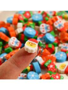 Losowe 10 sztuk losowego pakowania prezentów świątecznych dla dzieci gumki, gumka świąteczna dla uczniów małe prezenty/prezenty świąteczne