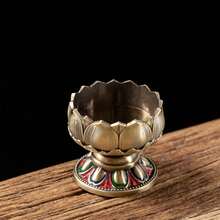 优雅金色金属单件烛台 - 设计精巧，无香型，七星高脚 - 家居及佛教寺庙装饰的理想之选