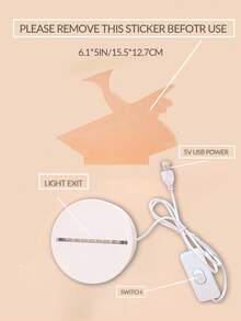 1pc Airplane Shaped Decoration Light - Yellow - View 7