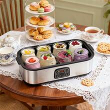 Yogurtera inteligente con termostato y capacidad para 8 tazas, diseño compacto, específicamente diseñada para la fermentación probiótica. Cuenta con fermentación a temperatura constante con temporizador incorporado, sencilla y fácil de limpiar. Incluye tarros de cristal sin BPA gratuitos para preparar yogur, kéfir y natto caseros. - Tipo de Enchufe A USA (110-127V) - Ver 12