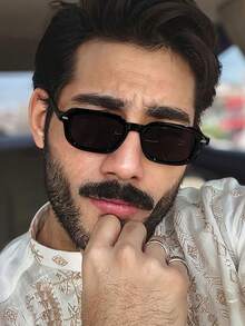 1pc Men's Square Frame Fashion Color Lens Glasses, Suitable For Daily Wear And Gift, Versatile For Everyday And Outdoor Activities - Multicolor - View 14