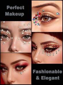 4 Sheets Fake Piercings - Nose Ring, Eyebrow, Lip Ring, Labret Studs & More - Adhesive Face Jewelry,Comes With A Bonus Pair Of Tweezers - Multicolor - View 2