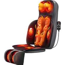 Cojín de masaje de Body completo con terapia de múltiples zonas - Amasado 3D, compresión de calor, vibración e intensidad ajustable para cuello, espalda, piernas y pies - Gris - Ver 1