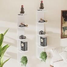 5 Tier White Lack Wall Shelf - Multi-Functional Display Organizer For Anime Figures  Pop Plants Makeup And Books 7.1" X 5.5" X 30.7" Space-Saving Floating Shelf For Home And Office - 2 - 查看 7
