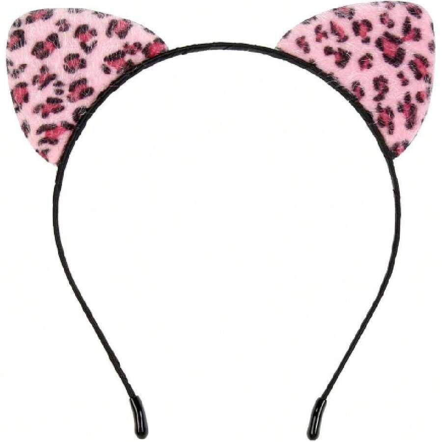 Black Cat Ear Headband Halloween Cat Ears Headband For Women Cute Ears Furry Cat Ears Headbands For Adults,30214257 - Màu Hồng Tươi - Xem 1