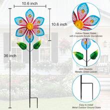 Metal Wind Spinners For Garden Decor - Outdoor Windmill Sculptures, Durable Yard Art ​Wind Spinners Metal Wind Spinner For Patio Lawn Ornament, Vibrant Red & Blue Garden Spinners Outdoor
