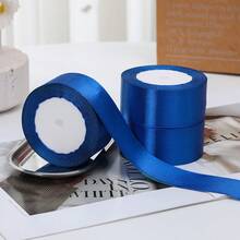 1 rollo de cinta de satén de 4 cm de ancho, adecuada para hacer lazos para el cabello, envolver regalos, decorar pasteles, y hacer atados - azul real - Ver 5