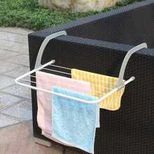 1pc Portable Foldable Clothes Drying Rack, Suitable For Drying Socks On Balcony Railing Or Window Sill, Compact And Space-Saving - White - View 7