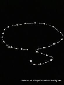 1 Peça Corrente de Cintura de Liga de Ouro Minimalista com Pérolas Falsas, Estilo Novo 2026, Adequada para Ocasiões Casuais, de Festa e Formais