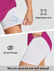 baleaf Women's 2025 17" Swim Skirt Bottoms High Waisted Modest Bathing Suit Skirt Tummy Control Swim Bottoms - Rouge 18-2326TPG - View 3