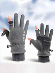 Winter Skiing Gloves, Fleece Material With Thickened Padding, Outdoor Thermal Cycling Gloves, Suitable For Both Men And Women, Touchscreen Compatible, Christmas Gift For Friends - Multicolor - View 8