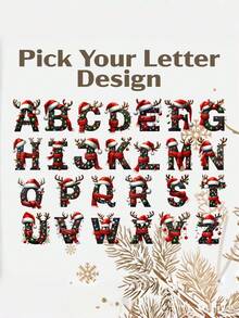 1pc, 11OZ, Personalized Christmas Mug, Christmas Letter Mug, Monogram Coffee Mug, Personalized Gift, Custom Holiday Gift, Custom Name Mug, Xmas Mug - Multicolor - View 4