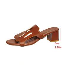 2025 Sommer Neue Offene Plateau-Absatz High Heel Sandalen Damen Halbschuhe, Europäischer Stil - Braun - Übersicht 9