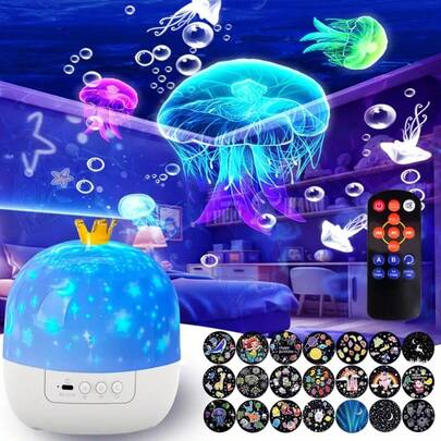 21 Sets Of Films, Projector Night Light For Bedroom, Ceiling, Remote Control & Music Box,  Night Light Projector, Star Galaxy Projector For Christmas, Room Decor