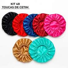Set Of 24 Anti-Frizz Satin Bonnets, Suitable For All Hair Types, Ideal For Sleeping - Nhiều màu - Xem 12