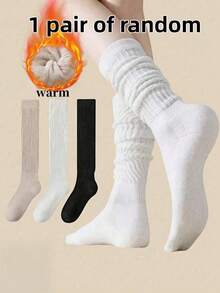 3/2/1 Pair, Women's Mid Tube Socks, Women's Pile Socks, Preferred Fabric/Soft Breathable/Simple/Comfortable/Breathable, Suitable For Pairing With Knee High Boots/Flat Shoes/Clothes/Skirts, Women's Calf Socks, Women's Short Socks, Suitable For Family Gatherings And Outdoor Dates, Suitable For Relaxing At Home/Shopping/Outdoor Dates/Walking And Other Light Sports, Can Be Used As Gifts For Holidays Such As Christmas/Valentine's Day/Thanksgiving - Multicolor - View 10