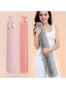 一套特大号热水袋，配有法兰绒套，容量2500毫升，长款可重复灌水，适合铺床取暖和暖脚。亲肤材质，防漏，可拆卸清洗。冬季必备，可用于温暖双手、腰部、腹部、肩膀和腿部。是生日派对回礼、圣诞礼物、斋月礼物和斋月赠礼的理想之选。 - 彩色 - 查看 13