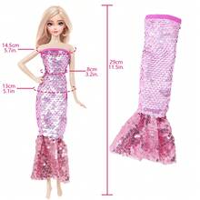 3套11.5英寸娃娃服装套装，包括派对礼服、亮片礼服和日常服装，娃娃换装游戏玩具，生日礼物，圣诞节礼物（不含娃娃）