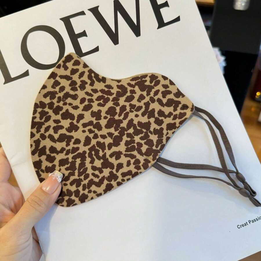 Autumn/Winter Leopard Print Warm Mask, Reusable Adult Fashion Versatile Riding Face Cover, Eye-Friendly Seamless Warm Face Shield - Multicolor - View 1