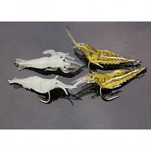 10pcs/Box Silicone Simulated Soft Shrimp Bait With Hook For Shrimp, Bass And Crooked Mouth Fish Bait