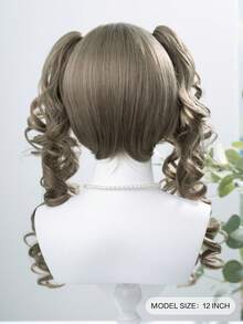 alicegarden 1 顶合成耐热卷发长假发，带刘海，28 英寸长，编织自然逼真，适合日常佩戴（不含配件） - 深灰色 - 查看 3