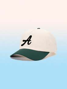1pc Unisex Color-Blocked Letter A Embroidered Baseball Cap - Adjustable Perfect For Hiking, Mountaineering, Travel, And Outdoor Sports - A - View 15