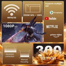 XBJ [2026 Upgrade]Mini Smart Projector Portable With WiFi & Bluetooth – 4K Android Home Theater Experience | Auto Keystone & Focus For Wireless Screen Mirroring & Gaming | Perfect For Outdoor Movie Night, Bedroom Cinema, Business Presentations | The Ultimate Proyector Cine En Casa For Holiday, Birthday & Housewarming Gifts (Projector With Bluetooth Built-In) - 查看 11