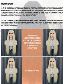 180% Density 13x4 Lace Front Wig, Synthetic Hair, Golden Blonde, Natural Straight, High Quality Heat Resistant Fiber, Pre-Plucked, Glueless, Full Wig For Women - Multicolor - View 12